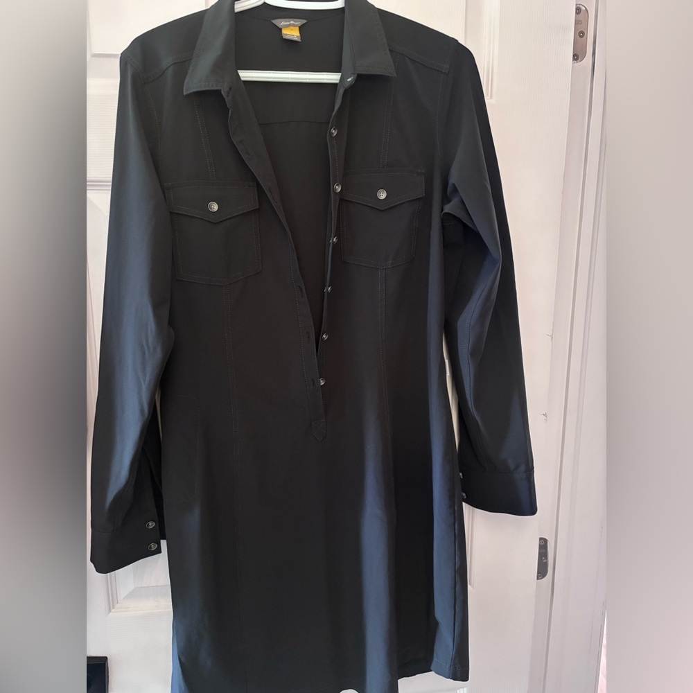 Eddie Bauer Black Collared Dress